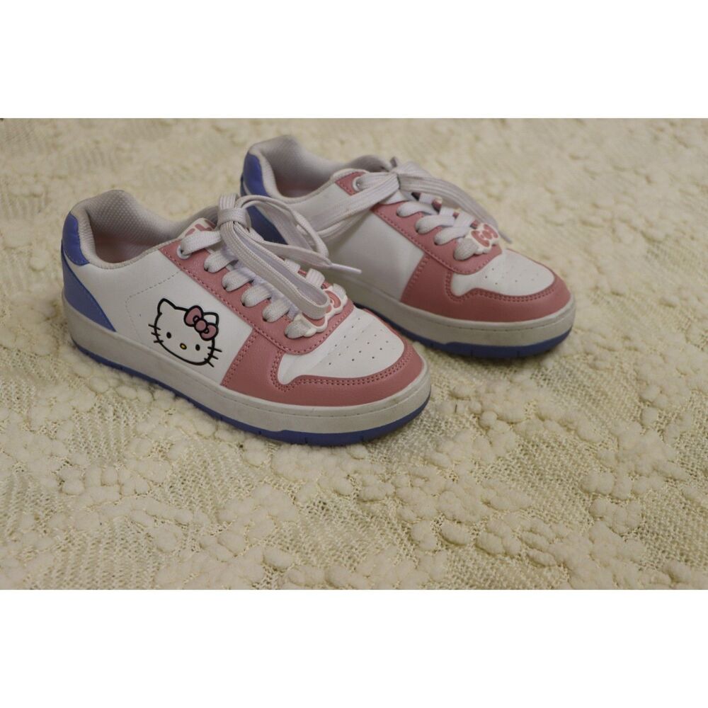 Sanrio Hello Kitty Women's Casual Court Sneakers Pink Blue White Size 6